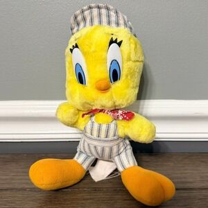 Vintage Looney Tunes Train Conductor Tweety Bird Plush